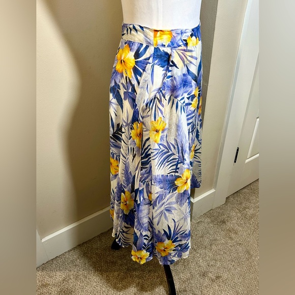 JOA Los Angeles Revolve Hawaiian A Line  Skirt in Blue Iris with Pockets Sz S - Picture 5 of 13